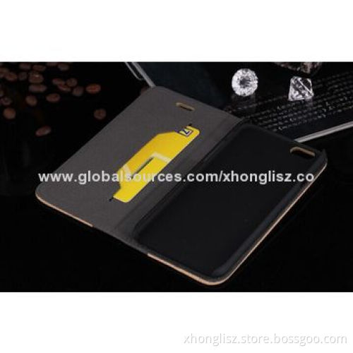 Europe Hot Sales Wood Grain Premium PU Leather Cases for iPhone 6, Printing Logo Can be Acceptable